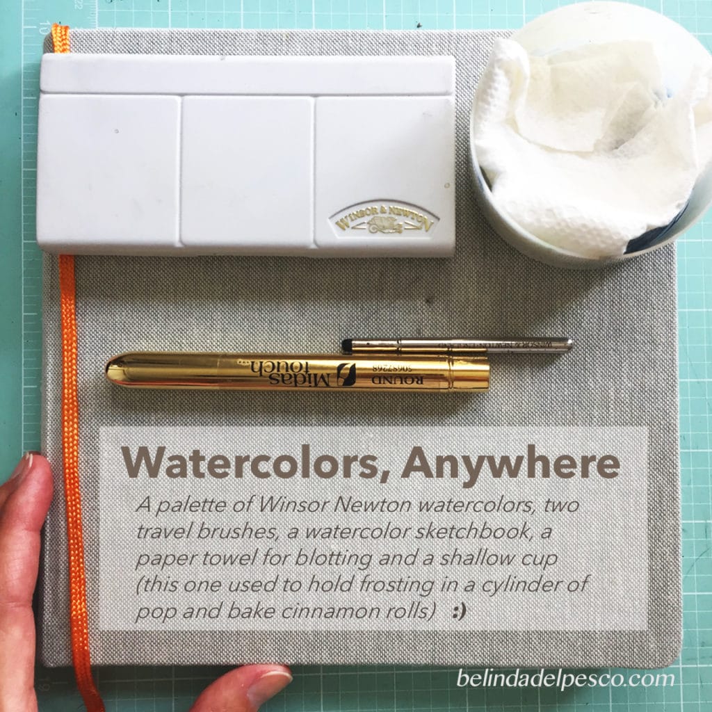 Original Design DIY Pocket Sized Watercolor Paint and Art Journal Travel Set