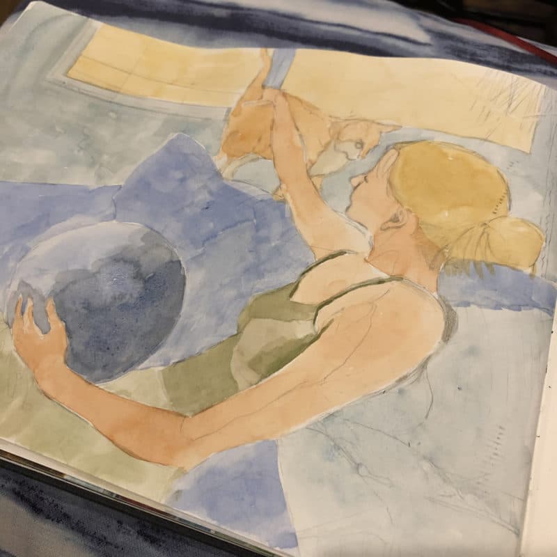Watercolor Sketchbook Art and Art Studio Clean Up - Belinda Del Pesco